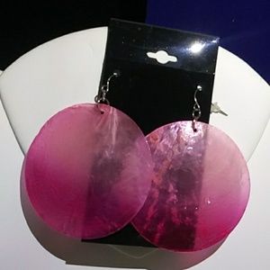 Delicate Fuchsia Convex Cylindrical Earrings NWT